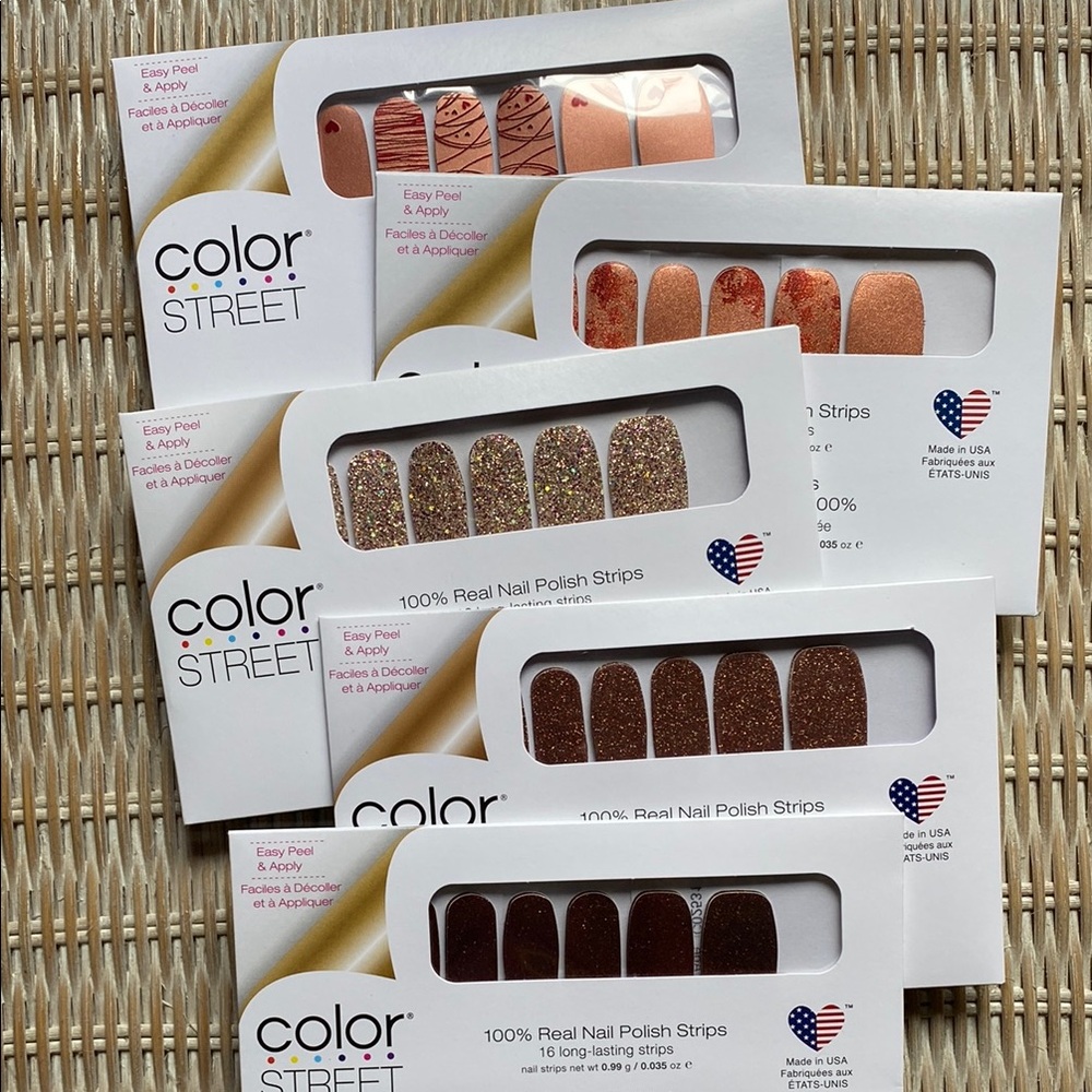 Beautiful in Bronze bundle of 5 Color Street Nail Polish Strip Sets